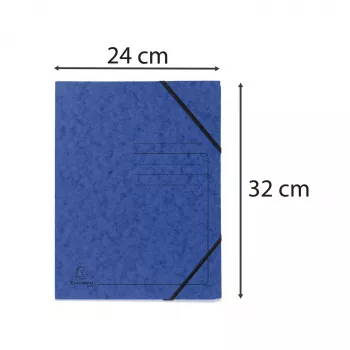 Chemise à élastique Exacompta Colorspan A4 bleue 355 g/m²