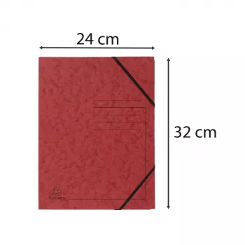 Chemise à élastique Exacompta Colorspan A4 rouge 355 g/m² sans rabats