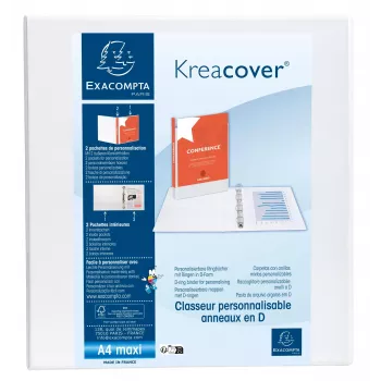Classeur à anneaux de présentation Exacompta A4 Maxi blanc 2 anneaux D 8700232