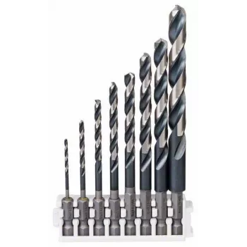 Ensemble de forets hélicoïdaux HSS Bosch 2608577139 Impact Control 8 pièces 2-10 mm