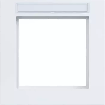 Cadre Hager WAD6101WG A.1 1 poste avec champ d'étiquetage, blanc clair brillant