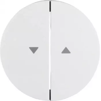 Bouton bascule 2 postes avec symbole flèche Hager WLW2001WG, blanc polaire brillant, Berker R.Classic