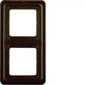 Cadre 2 postes avec joint Hager WWD1200BR encastré IP44 brun brillant