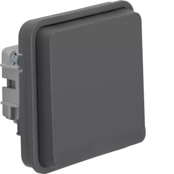 Prise SCHUKO Hager WNA140 avec couvercle rabattable, IP55, gris, série W.1