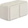 Prise SCHUKO Hager WNC142B 2 postes en saillie horizontale avec couvercle rabattable blanc polaire