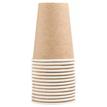 PROnappe 15 gobelets en carton 200 ml, kraft (89109I)