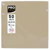 Serviettes en papier PROnappe beige-brun 2 plis 20 x 20 cm lot de 50