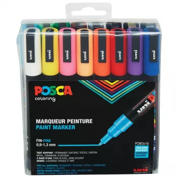 Faber-Castell UNI PC-3M set de marqueurs peinture - 16 couleurs assorties