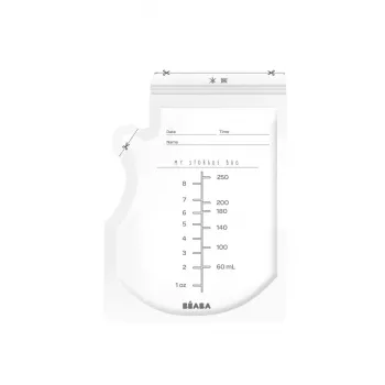 Beaba sachets de conservation pour aliments, lot de 50, 250 ml, transparents 911738