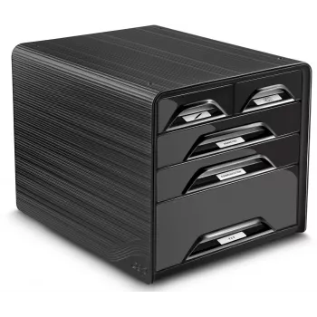 CEP Office Solution Smoove boîte à tiroirs de bureau DIN A4 noire 5 tiroirs