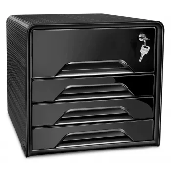 Boîte à tiroirs sécurisée CEP Office Solution Smoove Secure noire DIN A4 4 tiroirs