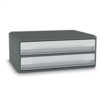 Boîte à tiroirs CEP Office Solution MoovUp gris clair DIN A4 paysage avec 2 tiroirs