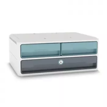 Boîte à tiroirs avec serrure CEP Office Solution MoovUp gris menthe DIN A4 paysage DIN A5 paysage 3 tiroirs