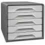Boîte à tiroirs CEP Office Solution Smoove gris clair avec 5 tiroirs 1071116361