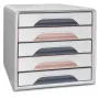 Boîte de rangement à tiroirs CEP Office Solution Smoove Mineral 5 tiroirs rose poudré polystyrène