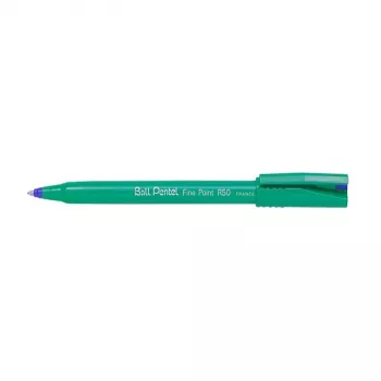 Stylo roller Pentel Fine Point R50, bleu, fine (0,5 mm), lot de 12