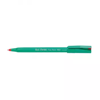Stylo roller Pentel Fine Point R50, rouge, pointe fine 0,5 mm, lot de 12