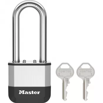 Master Lock Elite cadenas 52 mm en acier laminé avec anse 64 mm, cylindre 5 broches