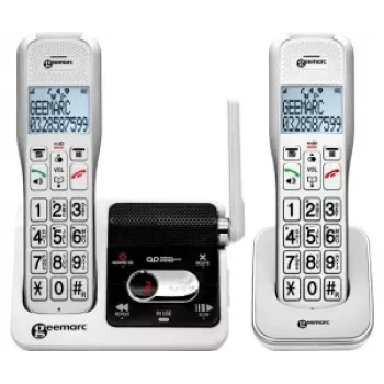 Téléphone sans fil Geemarc AMPLIDECT 595-2 U.L.E Duo avec 2 combinés - Station de base - Socle de charge