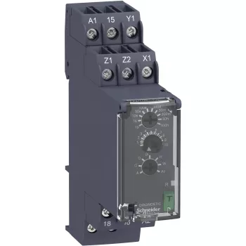 APC RE22R1MYMR relais temporisé multifonction, 0,05 s - 300 h, 24-240 V AC/DC, 1 inverseur, 8 A, rail DIN