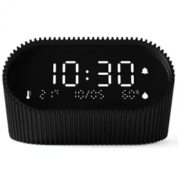 Réveil Lexon Ray Clock avec capteur de température et d'humidité, noir