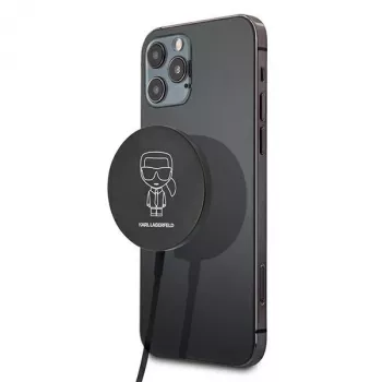 Karl Lagerfeld Chargeur sans fil compatible MagSafe 15W noir