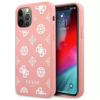 Guess GUHCP12LLSPEWPI Coque rigide rose pour iPhone 12 Pro Max 6,7 pouces Peony Collection