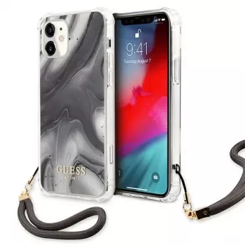 Guess GUHCP12SKSMAGR Coque rigide grise pour iPhone 12 Mini 5,4 pouces Marble Collection