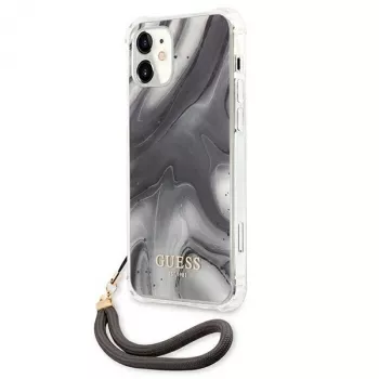 Guess GUHCP12SKSMAGR Coque rigide grise pour iPhone 12 Mini 5,4 pouces Marble Collection