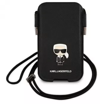 Coque rigide Karl Lagerfeld Saffiano Ikonik Karl pour iPhone 12/12 Pro 6,1 inch noire