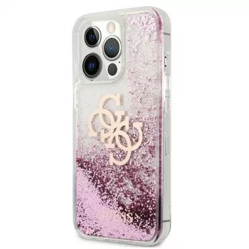 Coque rigide Guess GUHCP13XLG4GPI pour Apple iPhone 13 Pro Max 6,7 inch Pink Liquid Glitter 4G Big