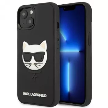 Karl Lagerfeld KLHCP13SCH3DBK Coque rigide pour Apple iPhone 13 Mini 5,4 inch noire 3D Rubber Choupette