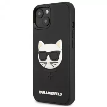Karl Lagerfeld KLHCP13SCH3DBK Coque rigide pour Apple iPhone 13 Mini 5,4 inch noire 3D Rubber Choupette