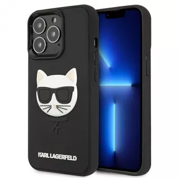 Karl Lagerfeld KLHCP13LCH3DBK Coque rigide 3D Rubber Choupette pour iPhone 13 Pro / 13 6,1 inch noire