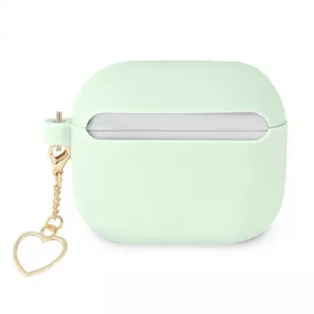 Guess GUA3LSCHSN Coque verte silicone Charm Heart Collection pour AirPods 3