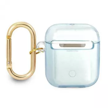 Guess GUA2HHTSB Coque bleue Strap Collection pour AirPods 1/2