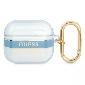 Guess GUA3HHTSB Coque de protection Strap Collection pour Apple AirPods 3e génération - bleue