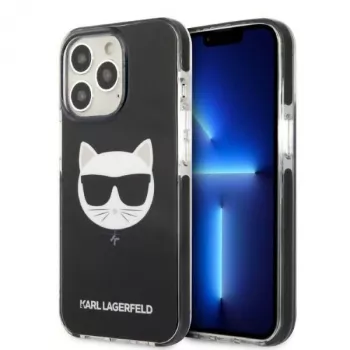 Karl Lagerfeld KLHCP13XTPECK Coque rigide pour iPhone 13 Pro Max 6,7 pouces noir Choupette Head
