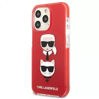 Coque rigide Karl Lagerfeld KLHCP13LTPE2TR pour iPhone 13 Pro / 13 6,1 inch rouge Karl & Choupette Head