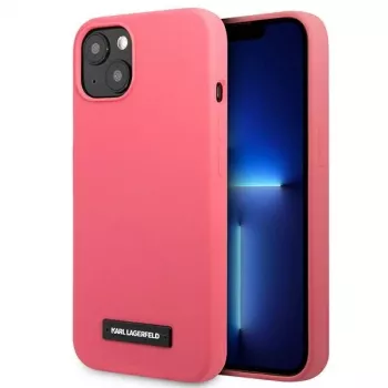 Karl Lagerfeld KLHCP13SSLMP1PI Coque arrière Silicone Plaque pour iPhone 13 mini 5,4 pouces fuchsia