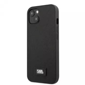 Karl Lagerfeld KLHCP13SSFMP2K Coque rigide Saffiano Plaque pour iPhone 13 mini, noire