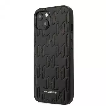 Karl Lagerfeld KLHCP13SMNMP1K Coque rigide pour iPhone 13 mini 5,4 pouces noire Monogram Plaque