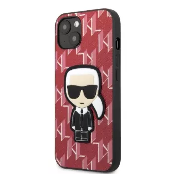 Karl Lagerfeld KLHCP13SPMNIKPI Coque rigide pour Apple iPhone 13 mini 5,4 pouces rouge Monogram Ikonik Patch