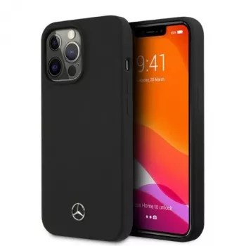 Mercedes-Benz MEHMP13LSILBK Coque rigide en silicone noire avec MagSafe pour iPhone 13 Pro/13 6,1 pouces