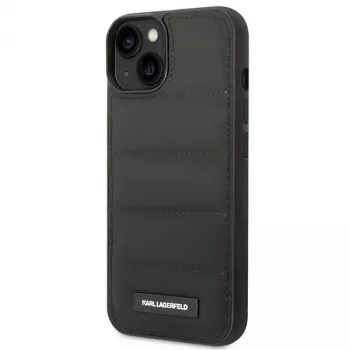 Coque rigide Puffy Elongated Logo Karl Lagerfeld KF001090 pour iPhone 14 Plus / 15 Plus 6,7 pouces Noir