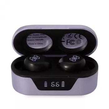 Écouteurs sans fil Guess GUTWST31EU True Wireless Stereo Bluetooth 5.3 avec boîtier de charge - violets