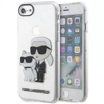 Coque rigide transparente Glitter Karl & Choupette Karl Lagerfeld KLHCI8HNKCTGT pour iPhone 7/8/SE 2020 / SE 2022