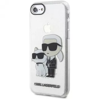 Coque rigide transparente Glitter Karl & Choupette Karl Lagerfeld KLHCI8HNKCTGT pour iPhone 7/8/SE 2020 / SE 2022
