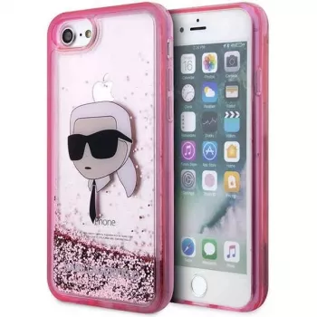Coque rigide Glitter Karl Head Karl Lagerfeld KLHCI8LNKHCP pour iPhone 7/8/SE 2020/SE 2022, rose