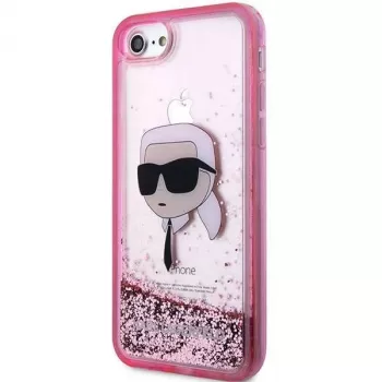 Coque rigide Glitter Karl Head Karl Lagerfeld KLHCI8LNKHCP pour iPhone 7/8/SE 2020/SE 2022, rose